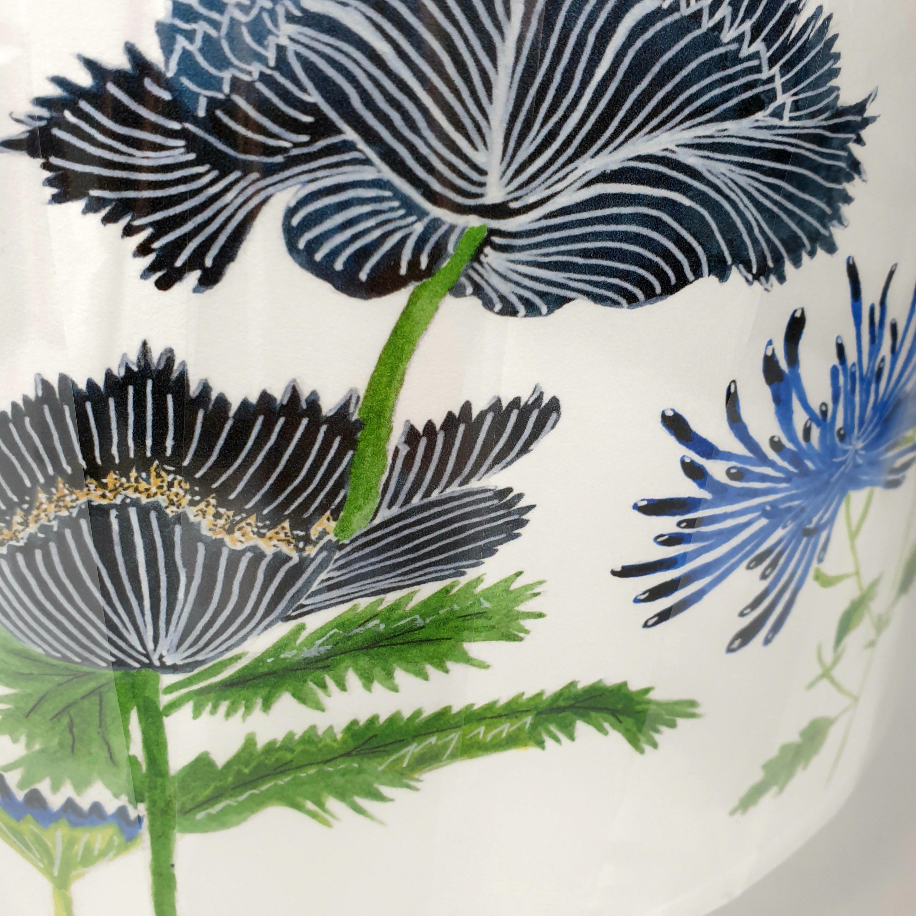 Japanese Flowers Printed Drum Shade 10"to 18"