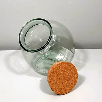 Recycled Glass Terrarium with Cork Lid 26cm