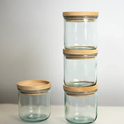 Recycled Glass Stacking Storage Jars with Lid