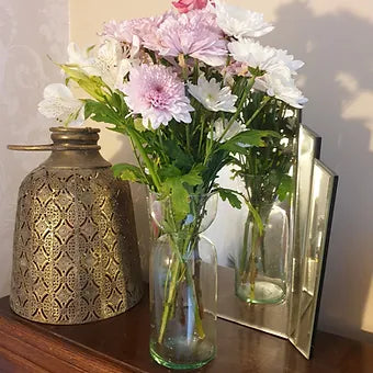 Recycled Glass Hourglass vase 25cm