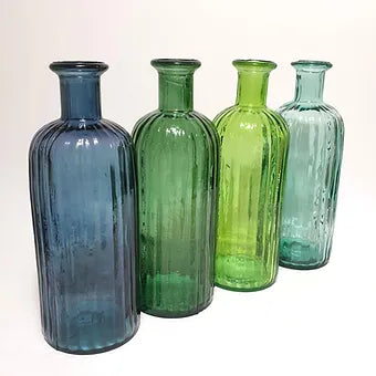 Recycled Glass Rustic Ripple Bottle Vase 35cm