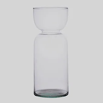 Recycled Glass Hourglass vase 25cm