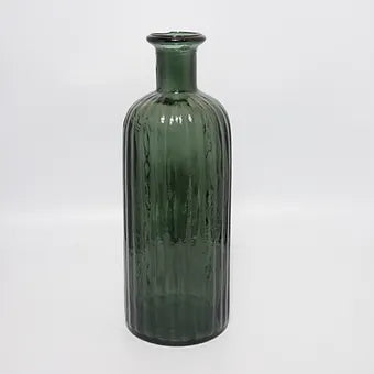 Recycled Glass Rustic Ripple Bottle Vase 35cm