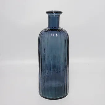 Recycled Glass Rustic Ripple Bottle Vase 35cm