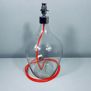 Chrome Top Mouth Blown Recycled Glass Lamp 64cm