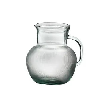 Recycled Glass Round Ribbed Bowl Jug 2.3 Litre