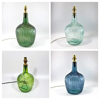 Recycled Glass Ripple Lamp 36cm
