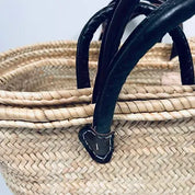 French Market Moroccan Handmade Basket Leather Handle 3 sizes