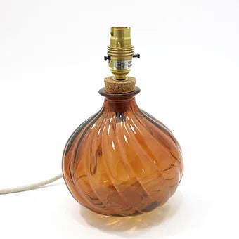Spiral Recycled Glass Lamp (Warm Colours) 23cm