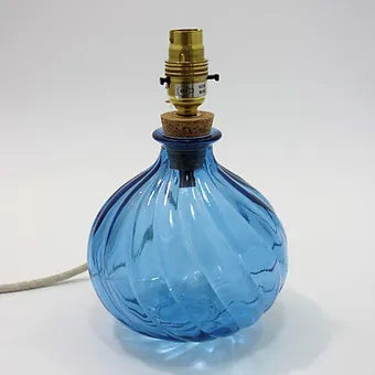 Spiral Recycled Glass Lamp (Cool Colours) 23cm