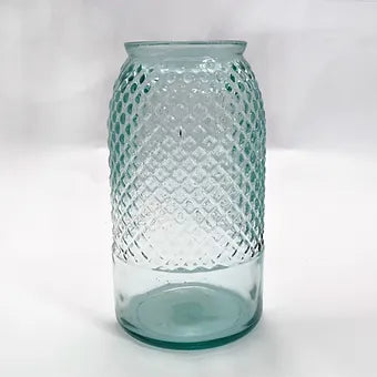 Recycled Glass Diamond Vase 28cm