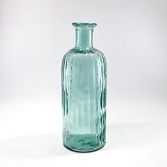 Recycled Glass Rustic Ripple Bottle Vase 35cm