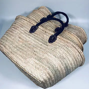 French Market Moroccan Handmade Basket Leather Handle 3 sizes