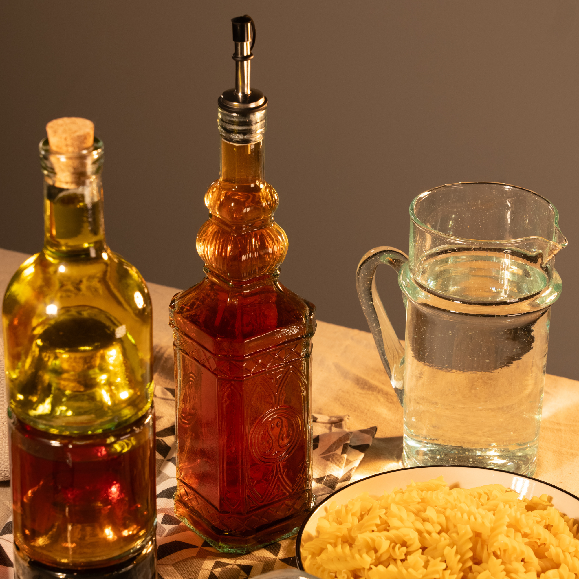 Recycled Glass Oil Bottle with Metal Pourer 700ml
