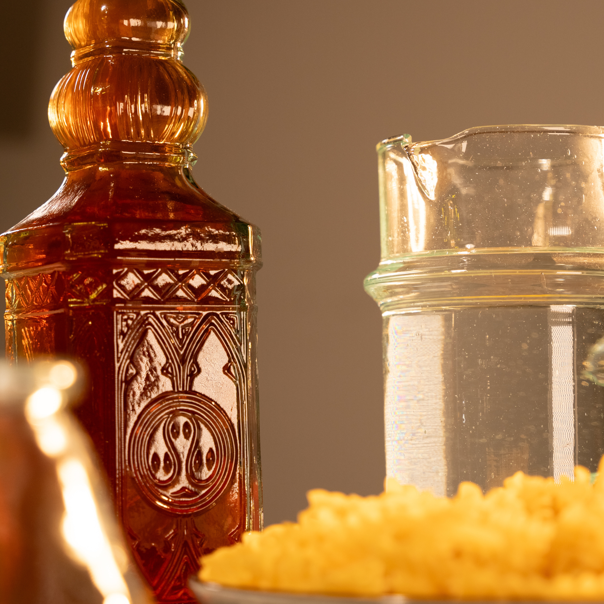 Recycled Glass Oil Bottle with Metal Pourer 500ml