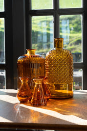 Recycled Glass Diamond Bottle Vase 28cm