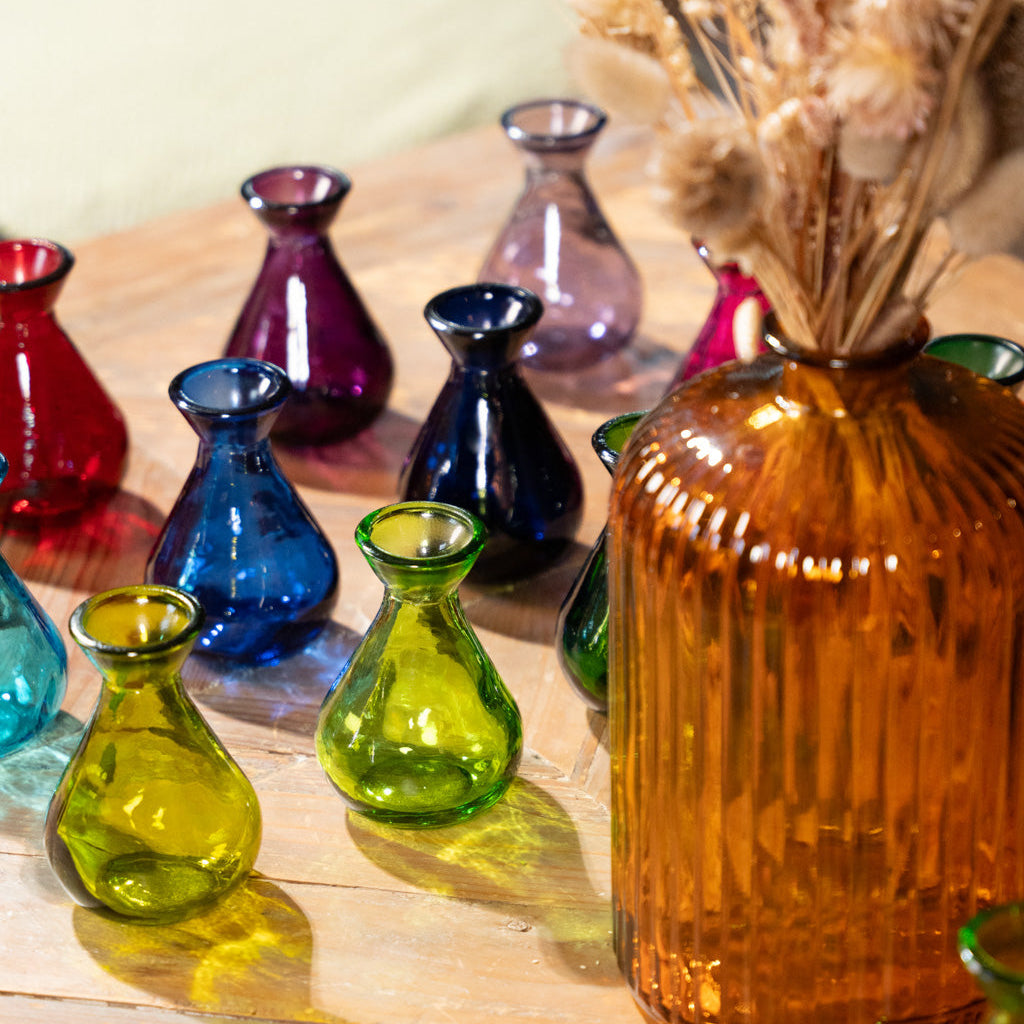 Mixed Case 11cm Recycled Glass "Adra" Bud Vase