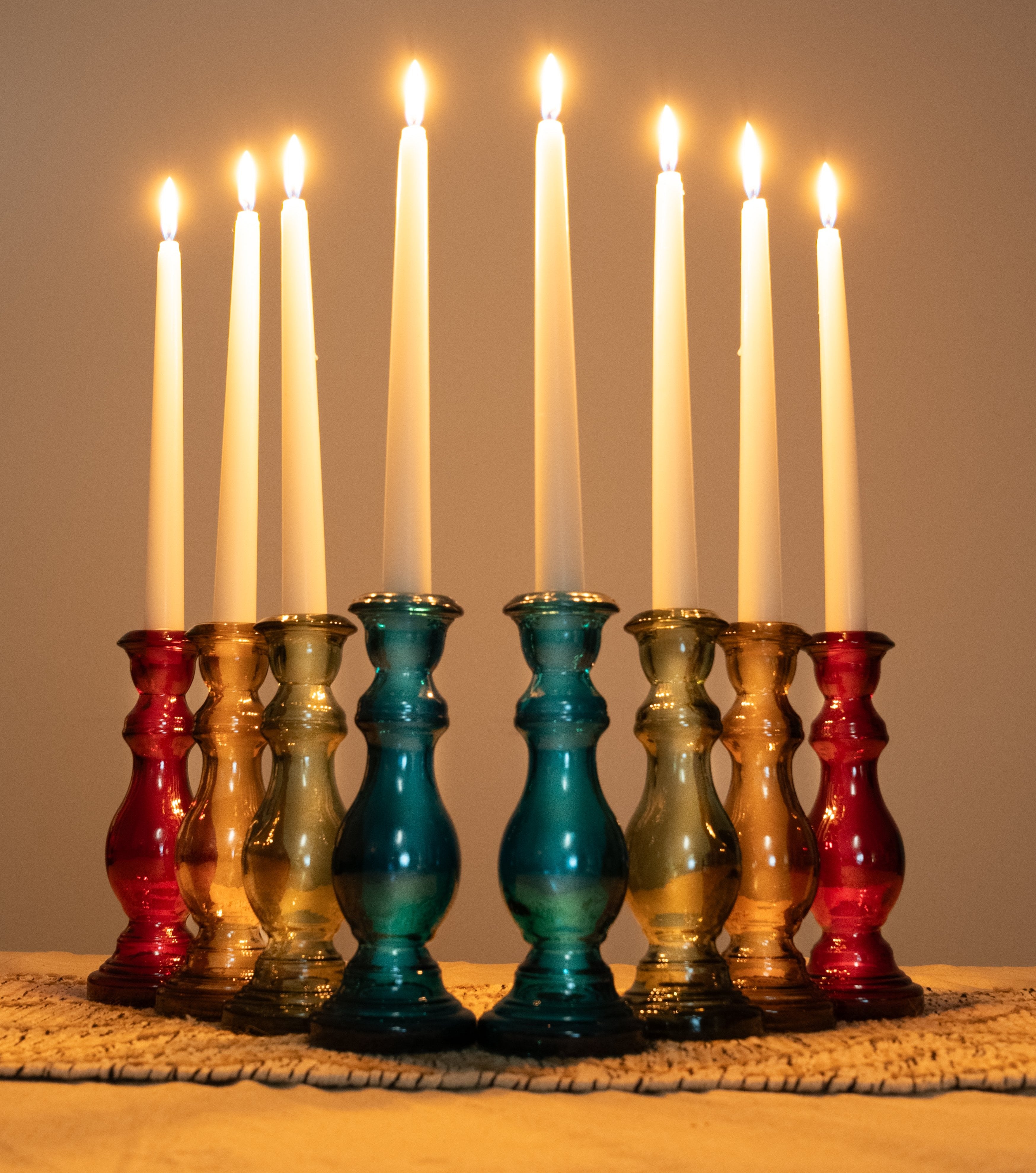 Recycled Glass Candlestick 20cm