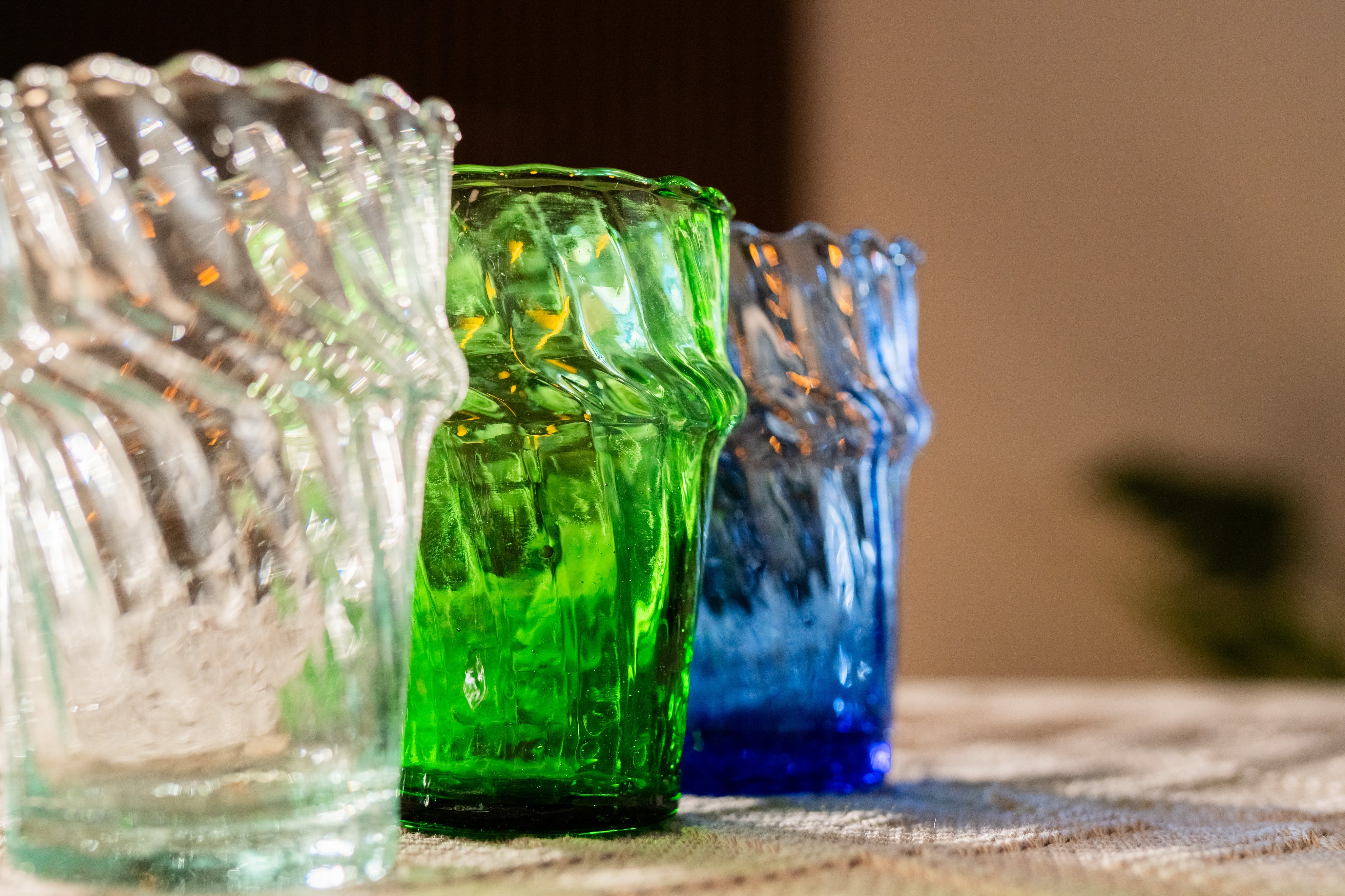 Moroccan Handmade Recycled Glass Petit Twist Tumbler - 170ml