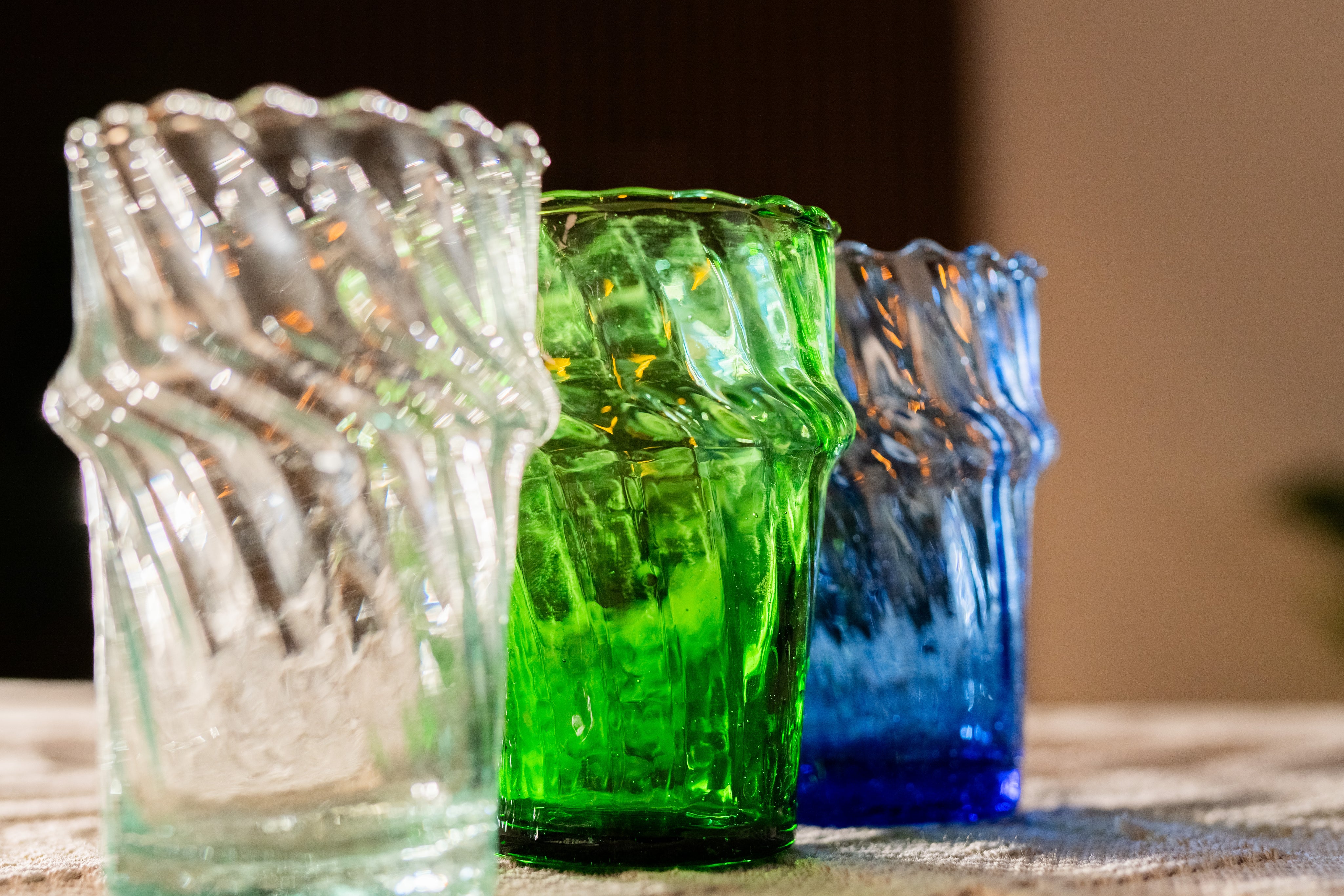 Moroccan Handmade Recycled Glass Petit Twist Tumbler - 170ml