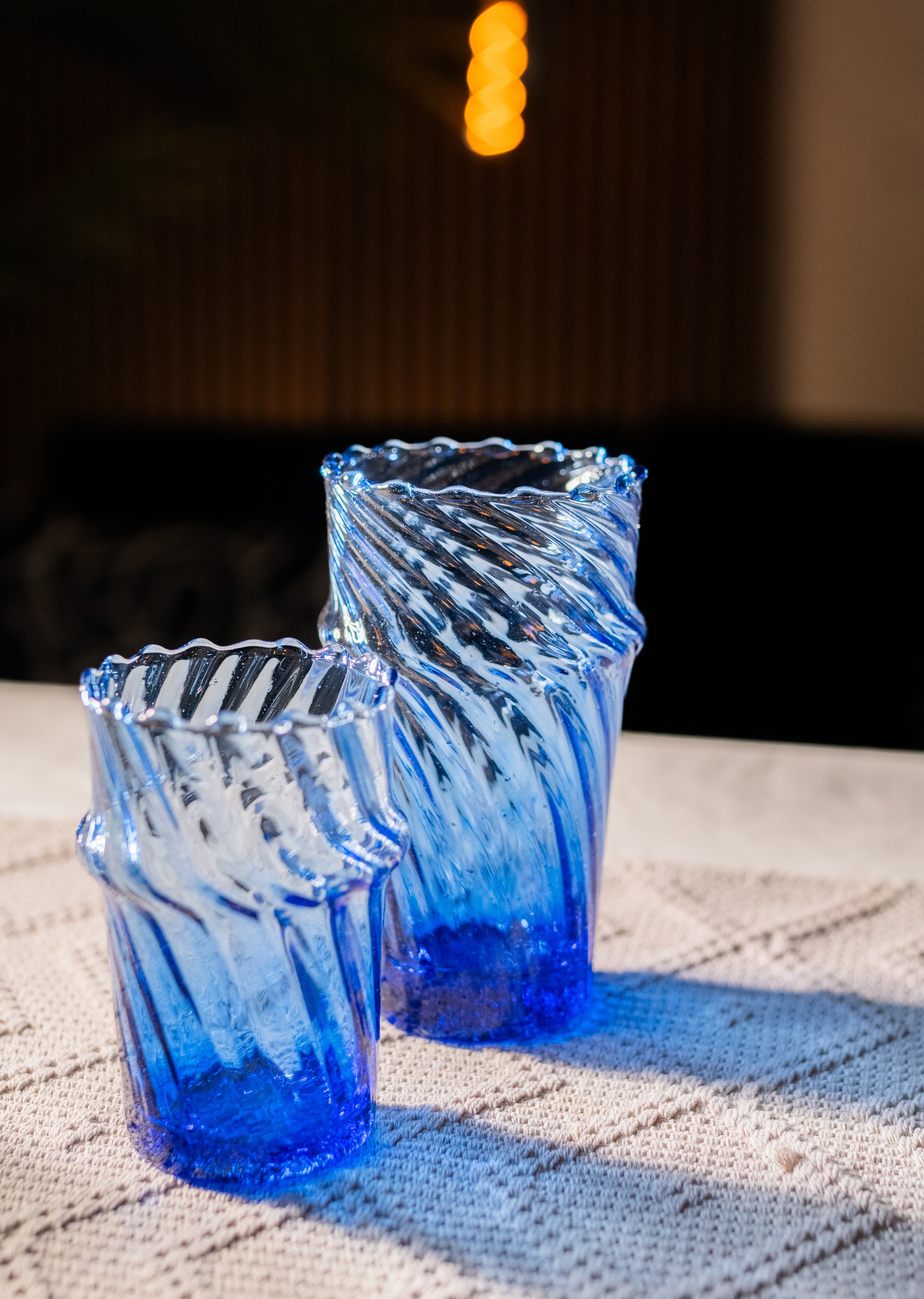 Moroccan Handmade Recycled Glass Petit Twist Tumbler - 170ml