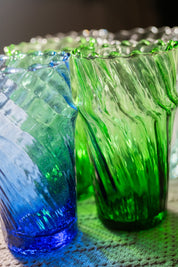 Moroccan Handmade Recycled Glass Moyen Twist Tumbler - 300ml