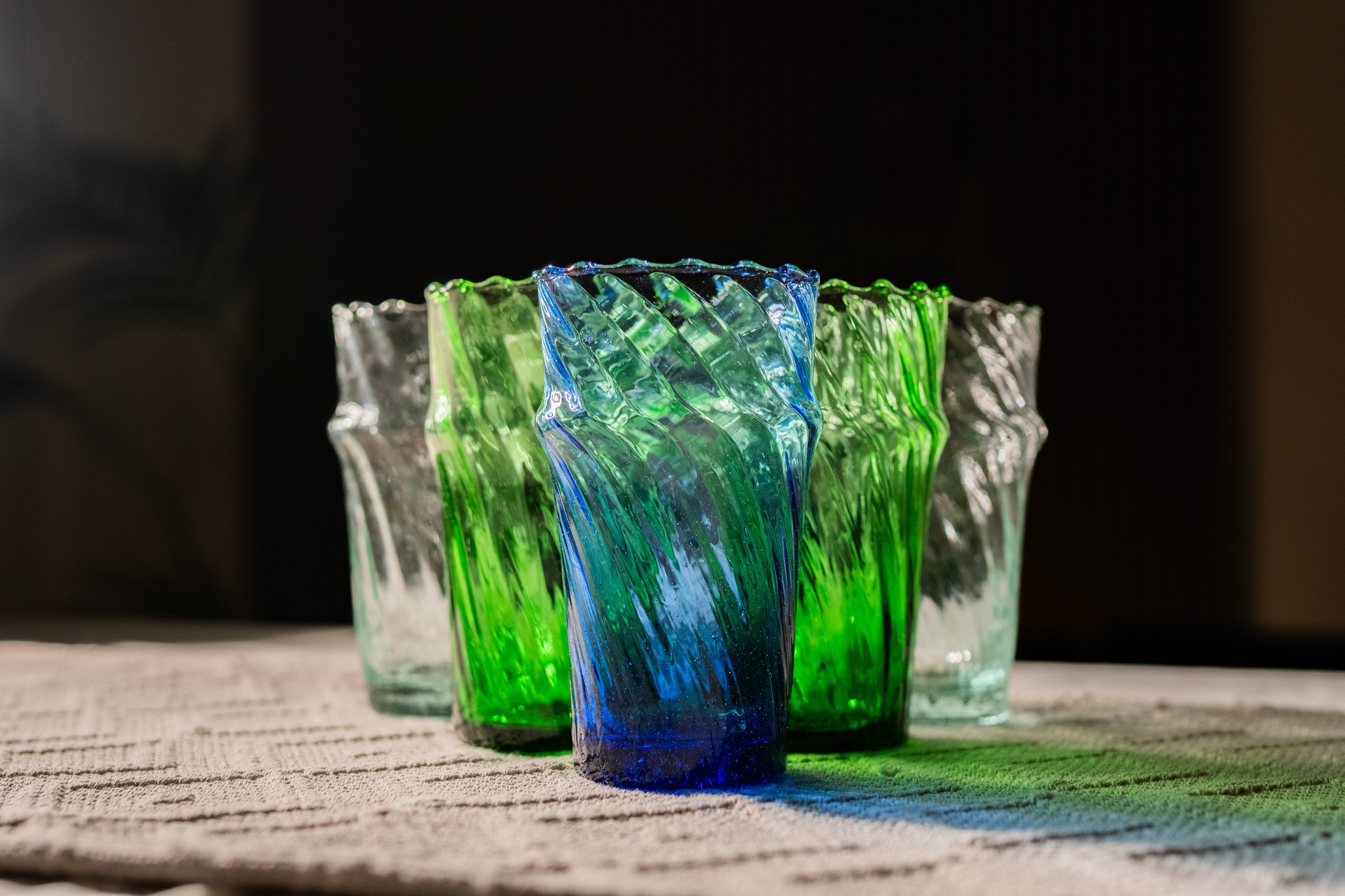 Moroccan Handmade Recycled Glass Petit Twist Tumbler - 170ml