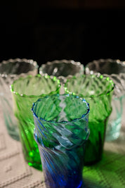 Moroccan Handmade Recycled Glass Moyen Twist Tumbler - 300ml