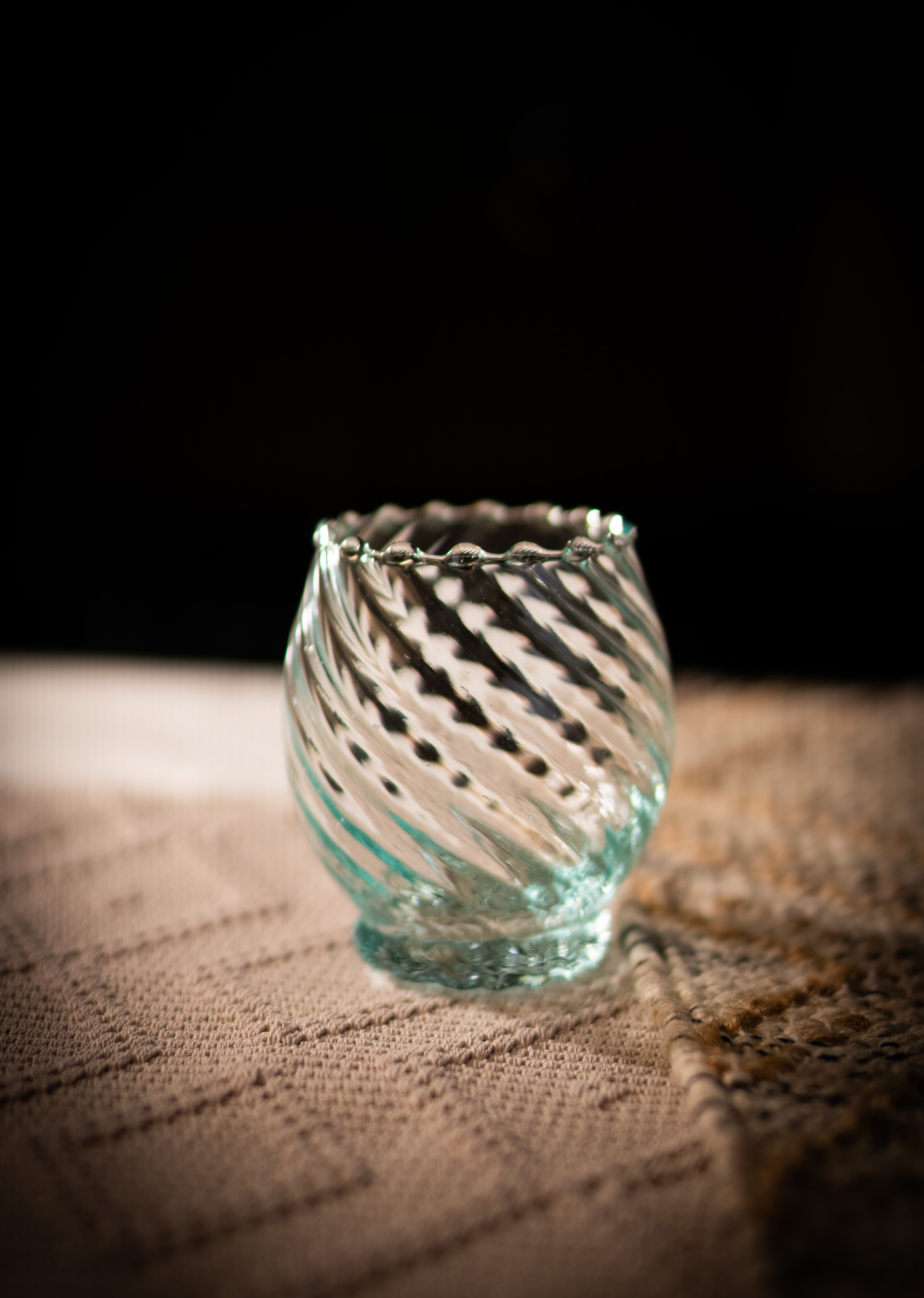 Moroccan Handmade Recycled Glass Curve Twist Tumbler 250ml