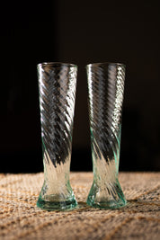 Moroccan Handmade Recycled Glass Twist Flute 200ml