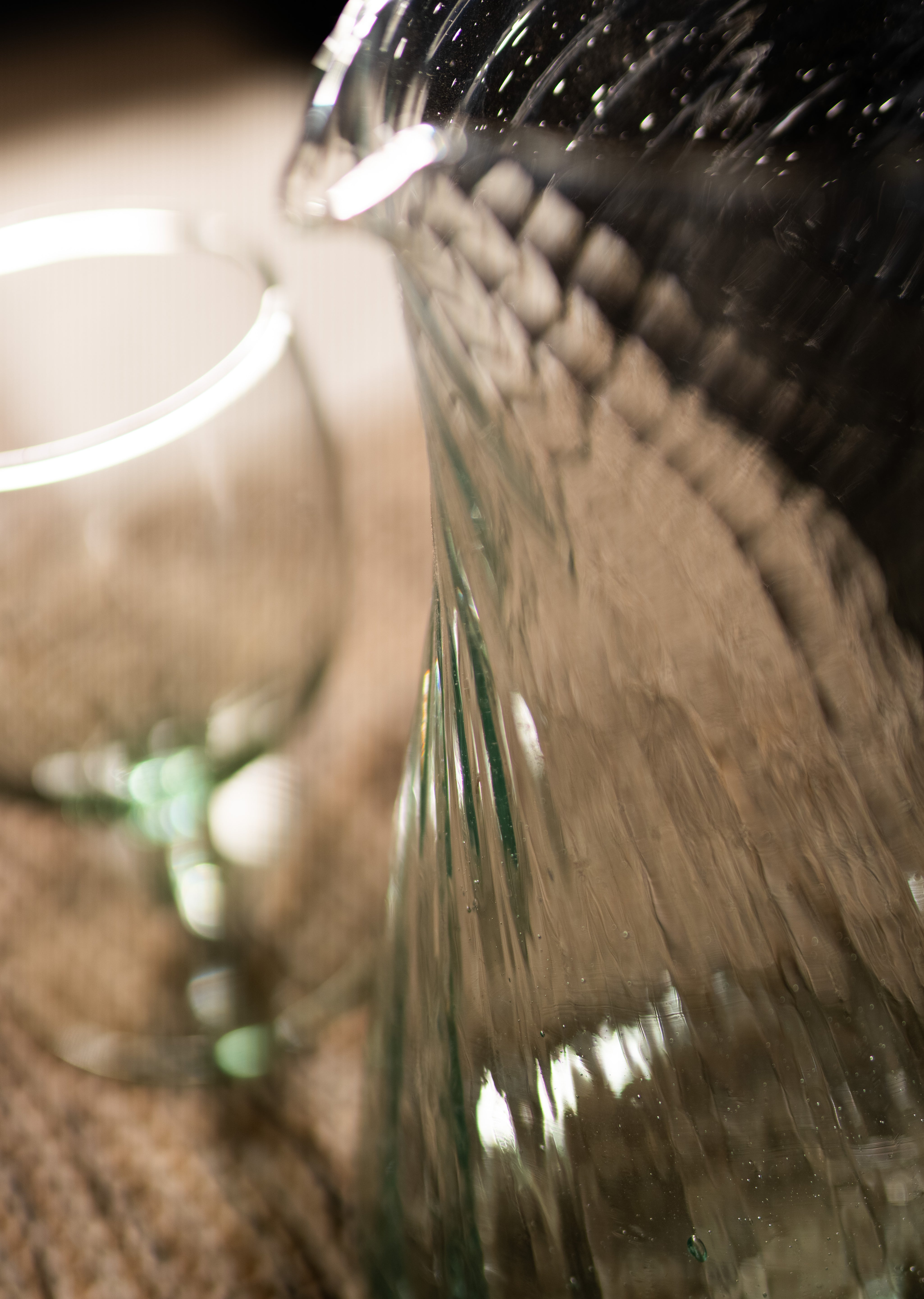 Moroccan Handmade Recycled Glass Twist Carafe - 1 Litre