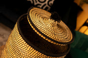 Moroccan Handmade Laundry Storage Basket with Lid