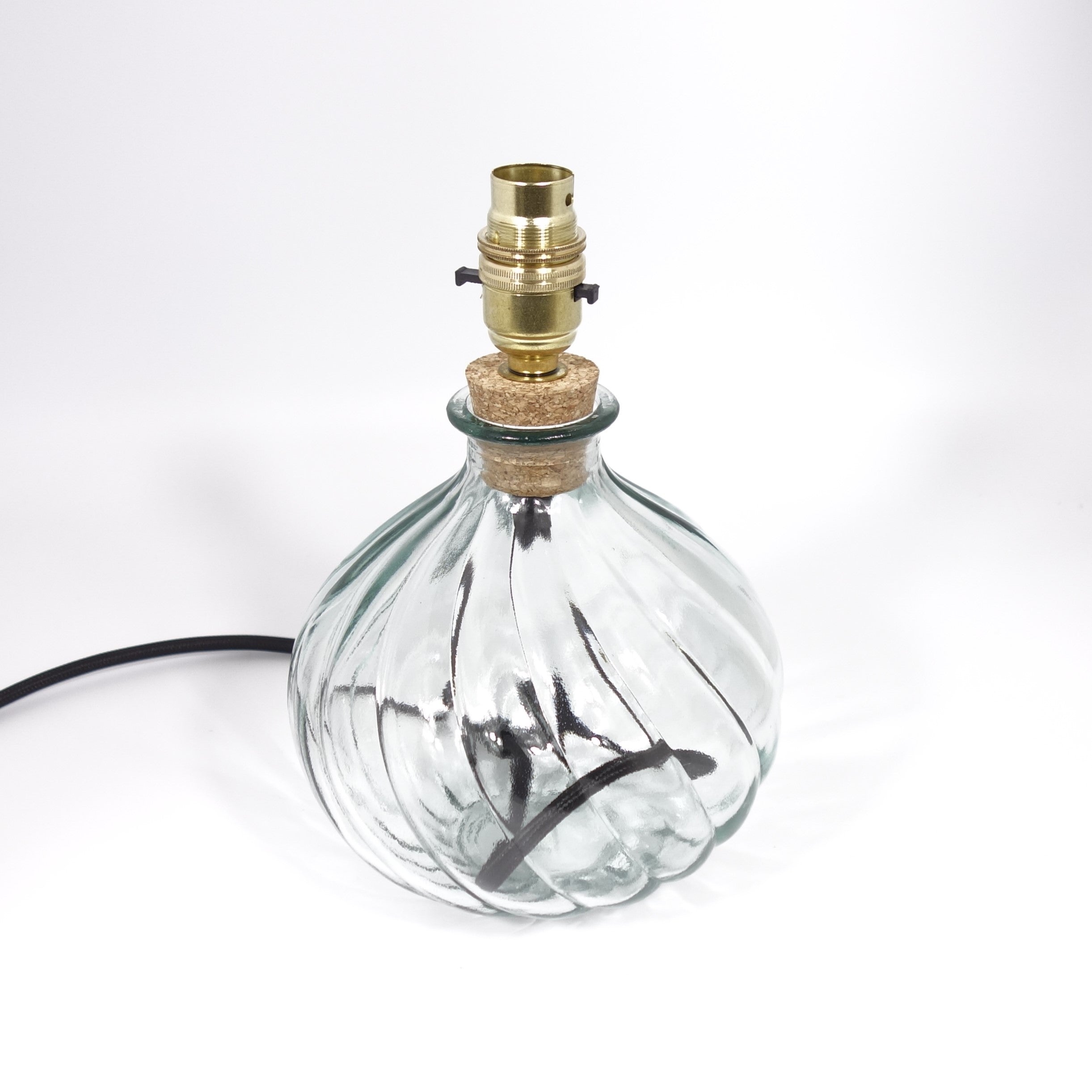 Spiral Recycled Glass Lamp (Cool Colours) 23cm