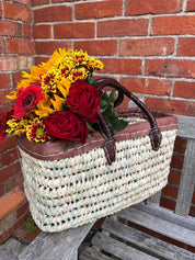 Moroccan Handmade Trim Top Tote Basket