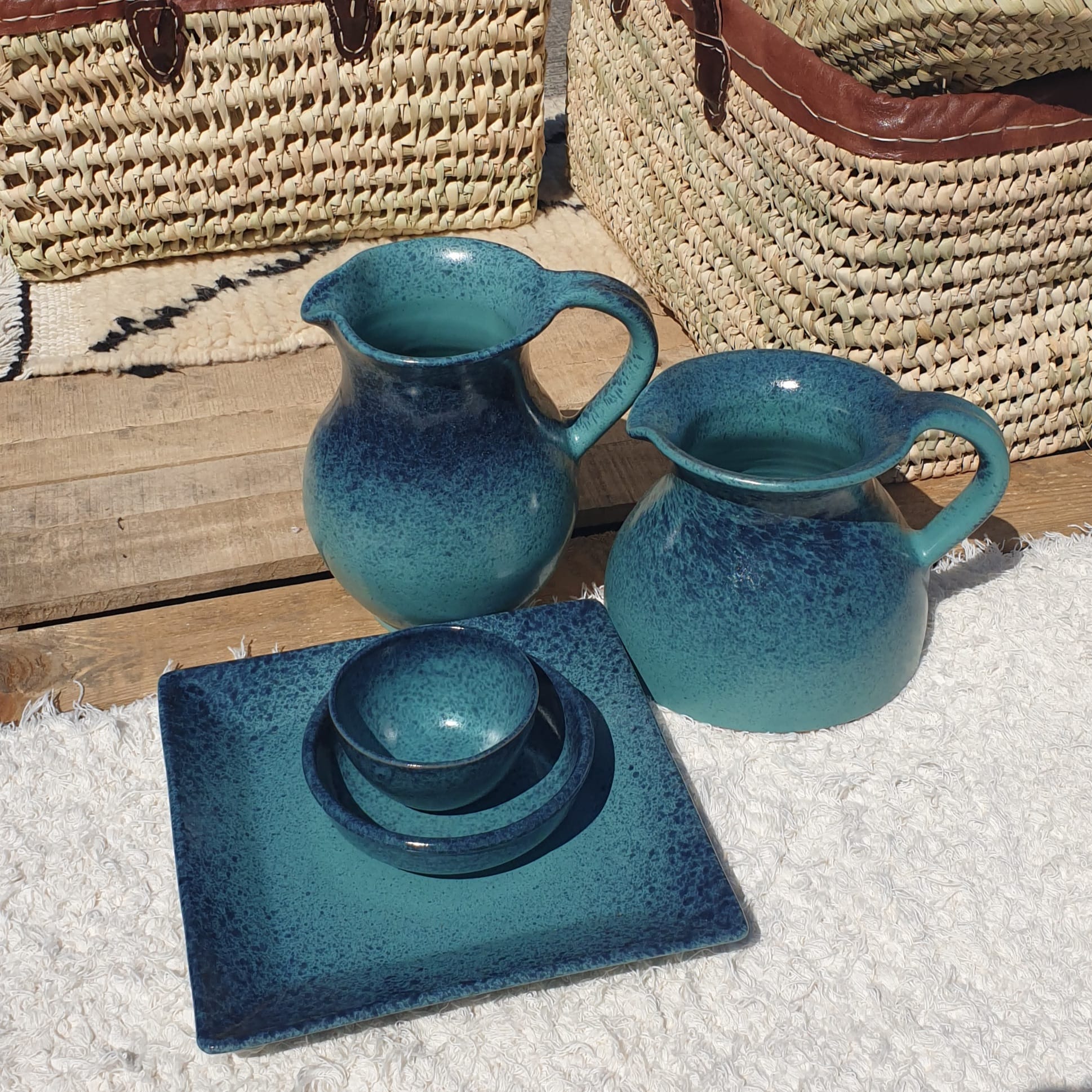 Hand Painted Spanish Square Serving Plate