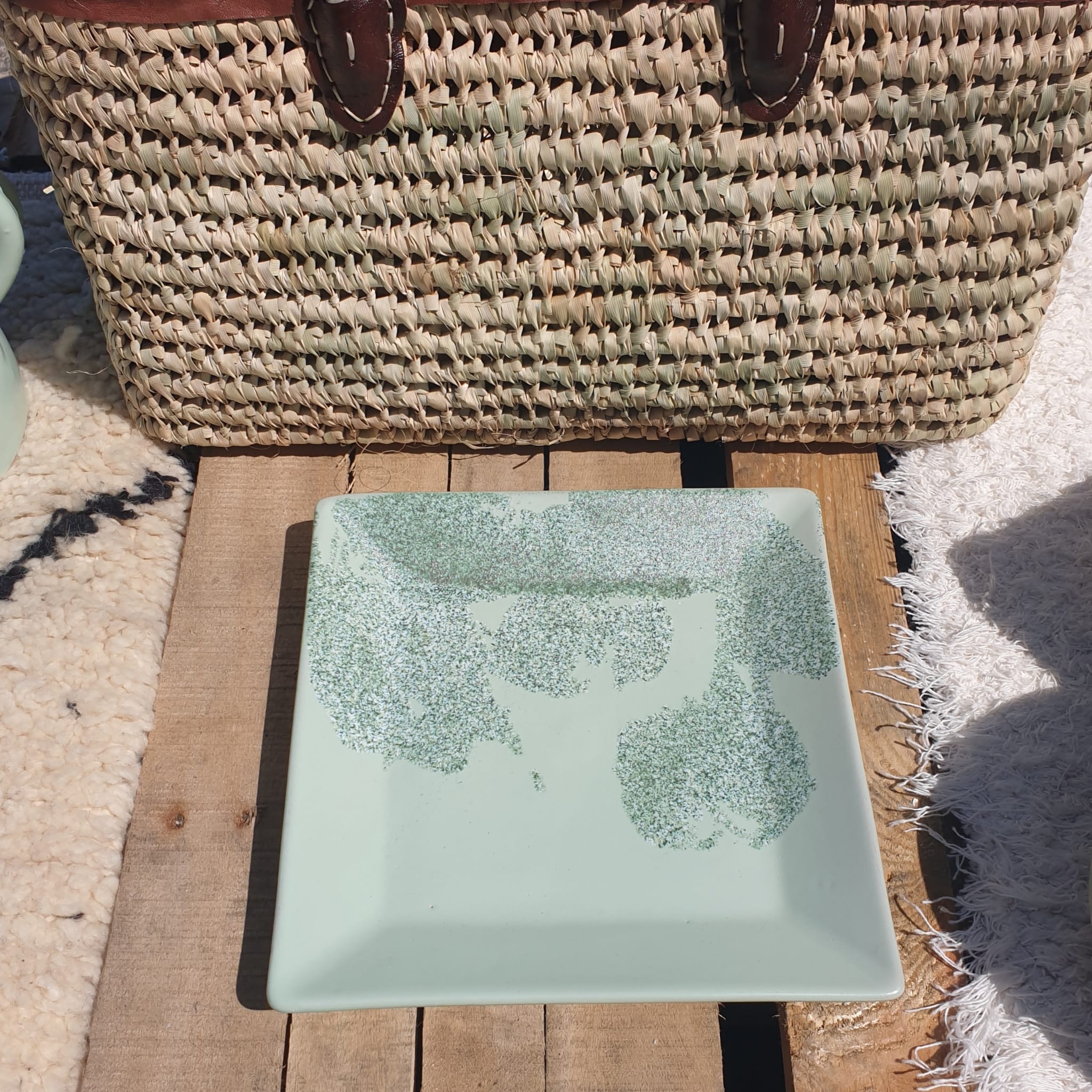 Hand Painted Spanish Square Serving Plate
