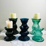 Recycled Glass Pillar Candle Holder