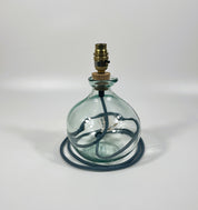 Simplicity Recycled Glass 24cm Lamp and Shade Set