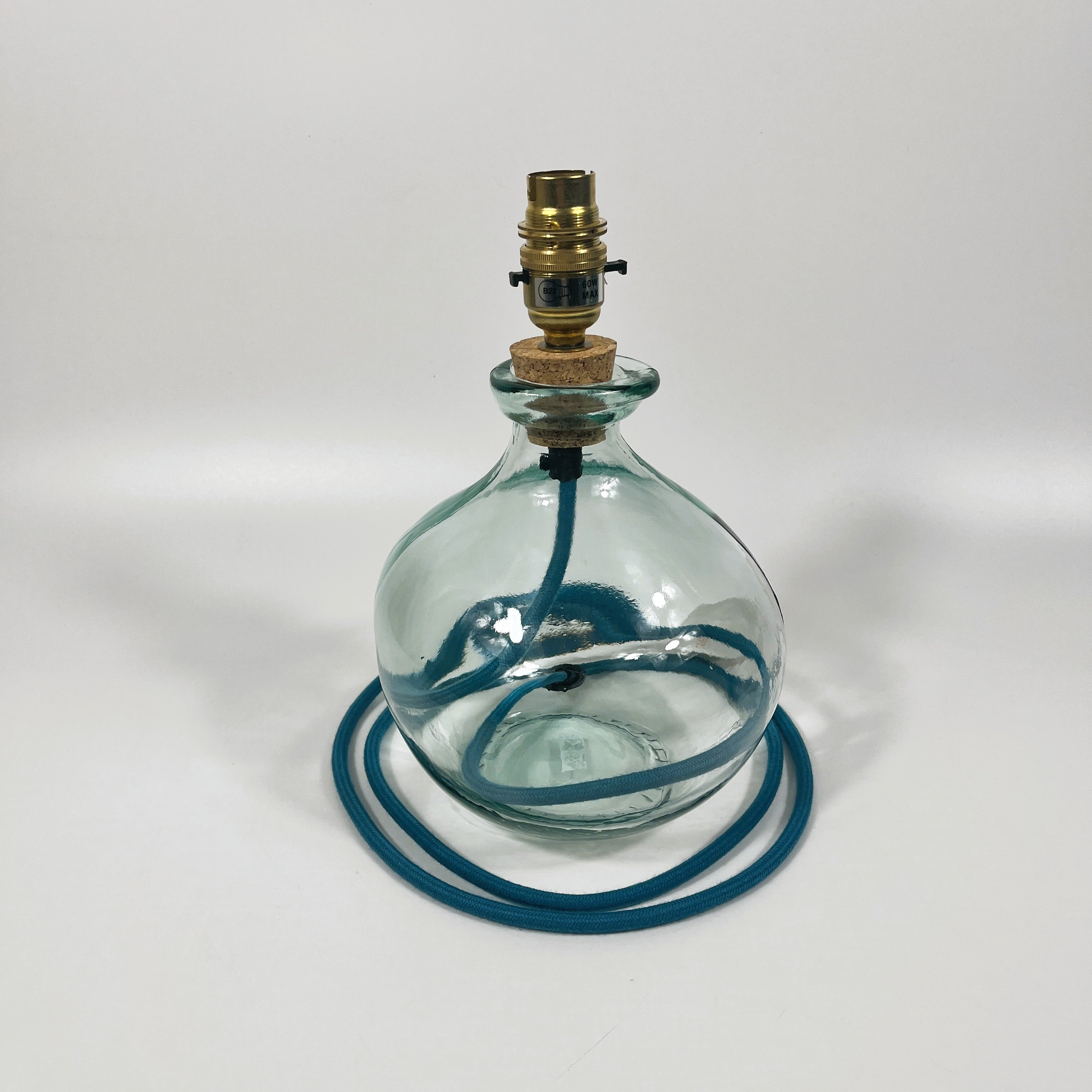 Simplicity Recycled Glass 24cm Lamp and Shade Set