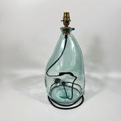Simplicity Recycled Glass 42cm Lamp and Shade Set