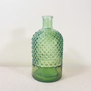 Recycled Glass Diamond Pattern Bottle Vase 22cm