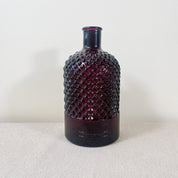 Recycled Glass Diamond Pattern Bottle Vase 22cm