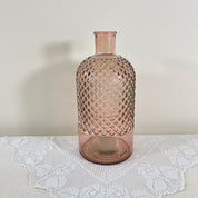 Recycled Glass Diamond Bottle Vase 28cm