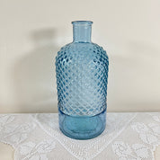 Recycled Glass Diamond Bottle Vase 28cm