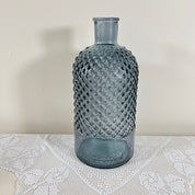 Recycled Glass Diamond Bottle Vase 28cm