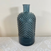 Recycled Glass Diamond Bottle Vase 28cm