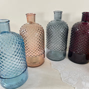 Recycled Glass Diamond Bottle Vase 28cm