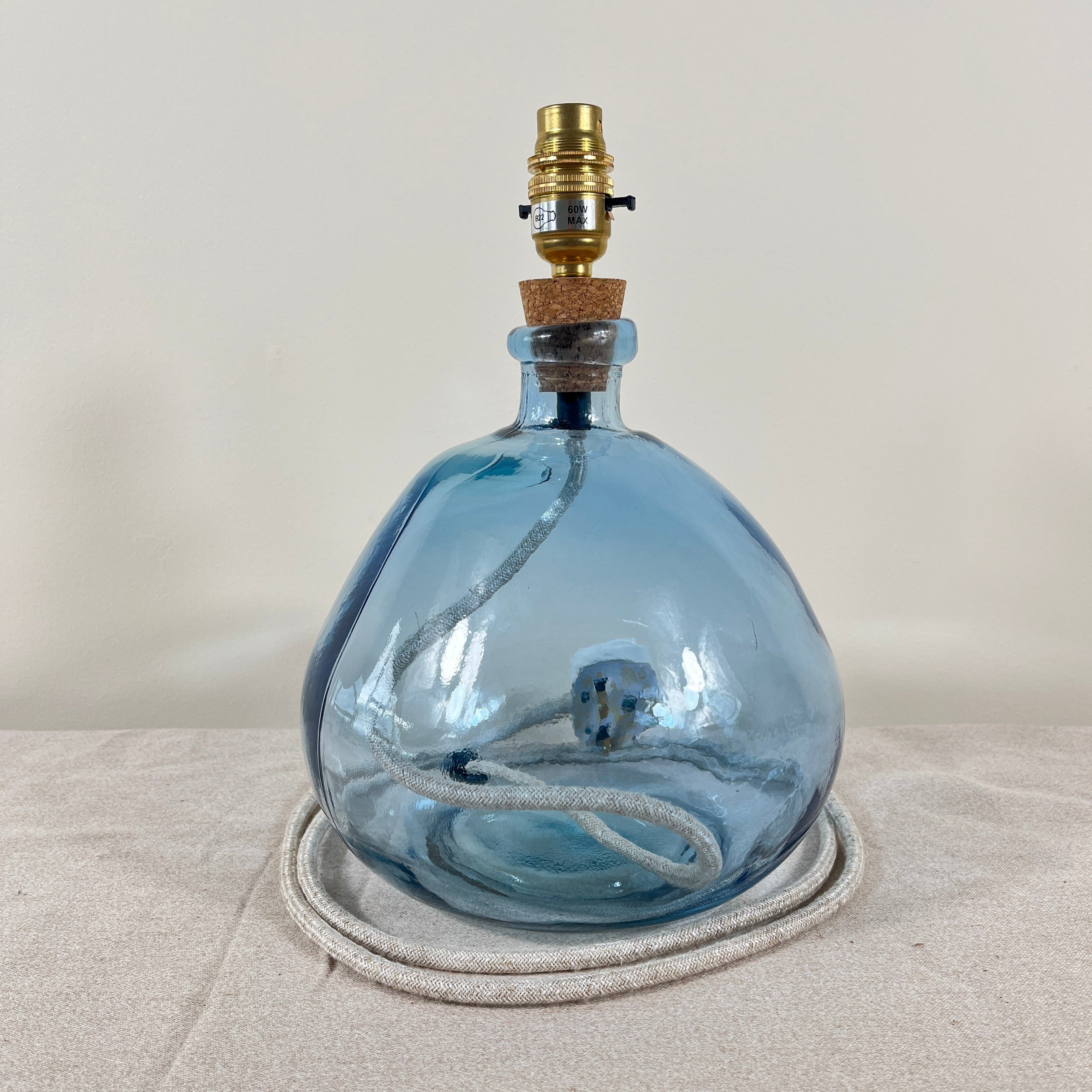 Simplicity Recycled Glass Lamp (Cool Colours) 29cm