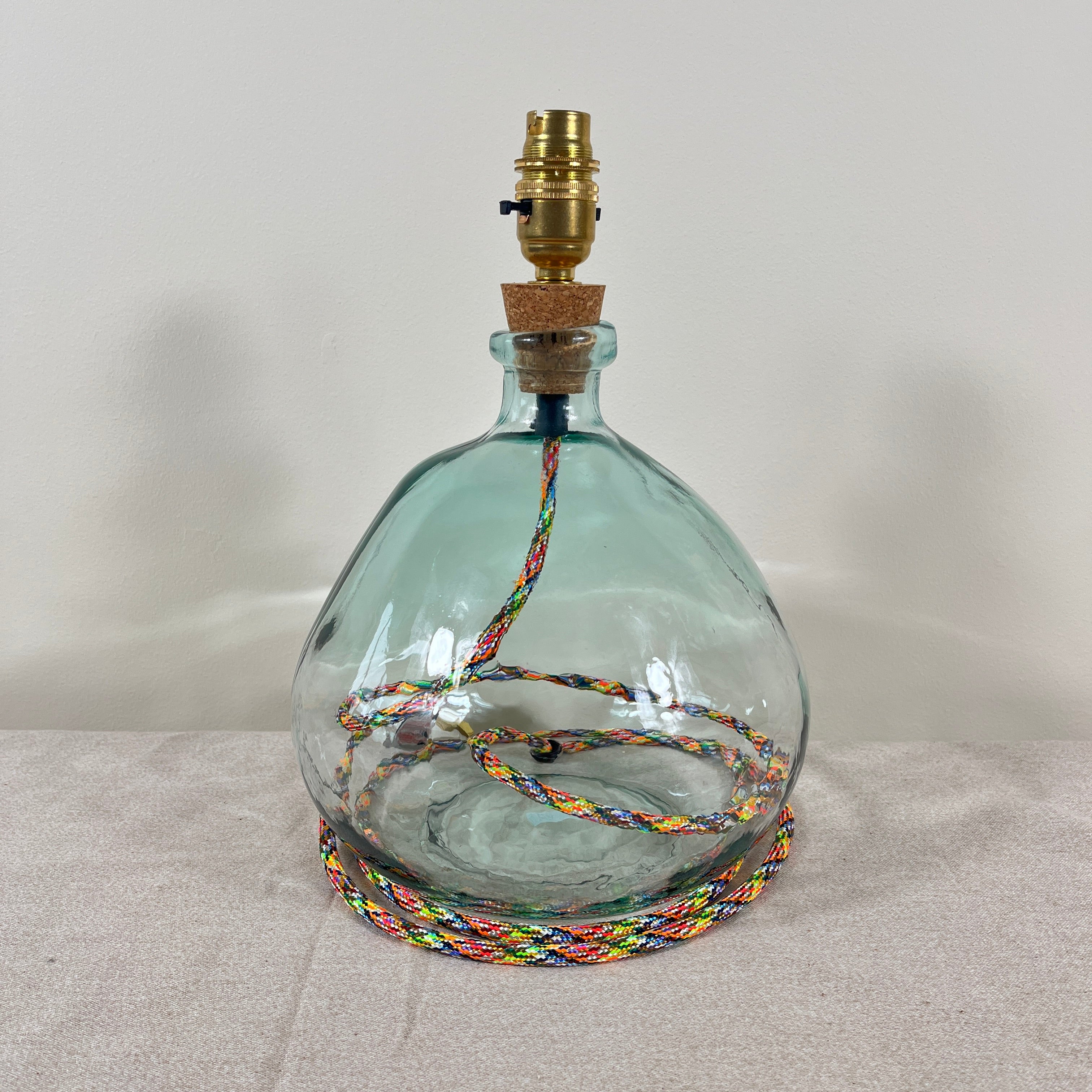Simplicity Recycled Glass Lamp (Cool Colours) 29cm
