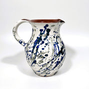 Spanish Hand Painted Jaspe Ceramic Jug